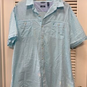 IZOD Sky Blue Casual Button Down Shirt